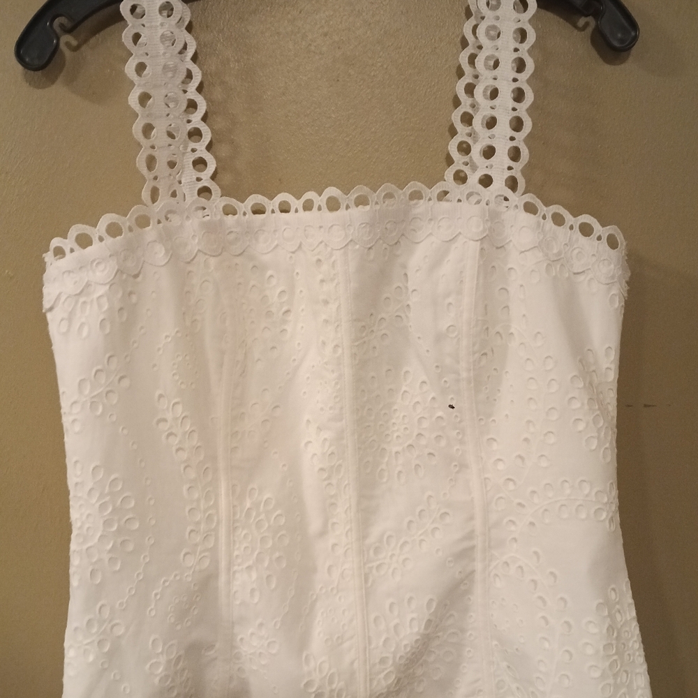 WHBM Form Fitting Embroidered Zip Up Bodice